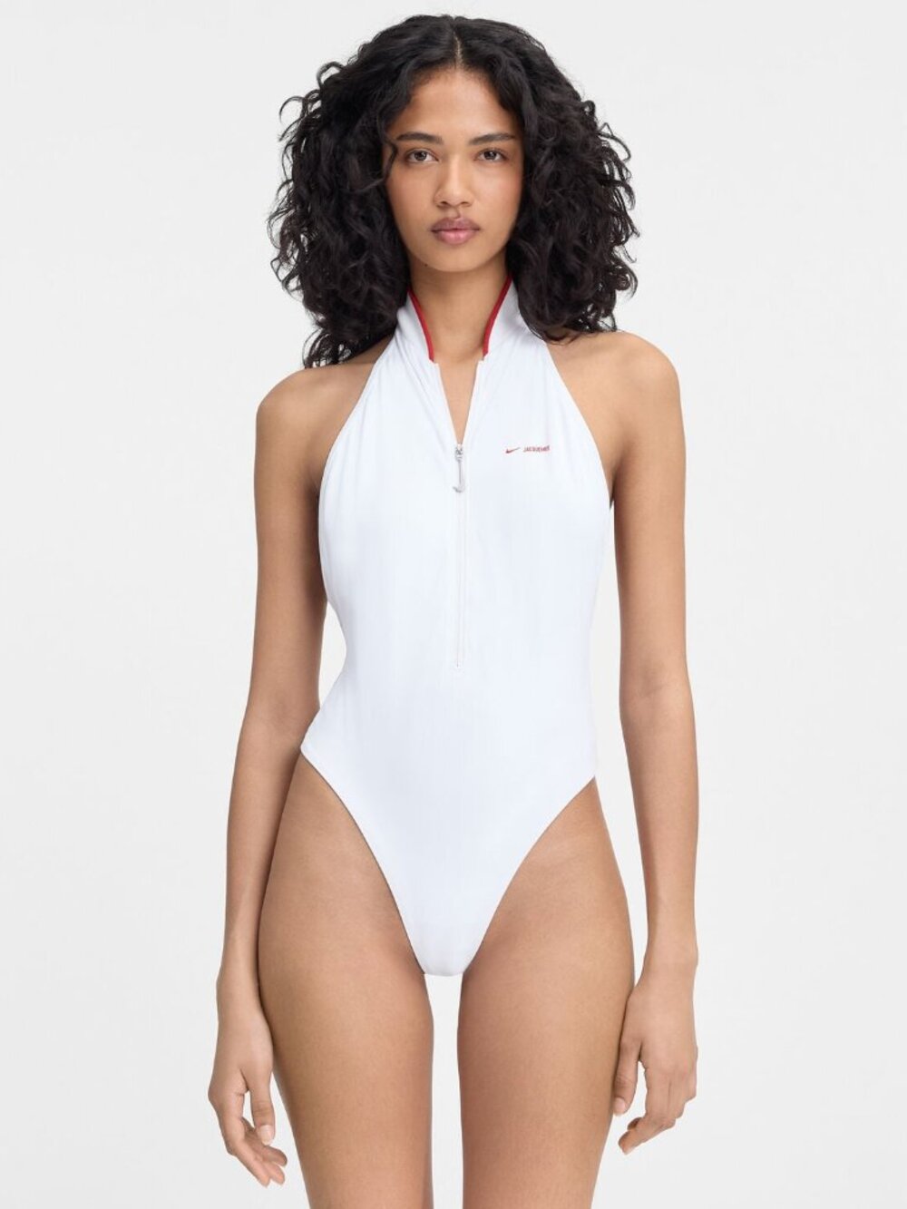 JACQUEMUS + NIKE NWOT White Zip Up Swimsuit French Designer Luxury Preppy Sz M